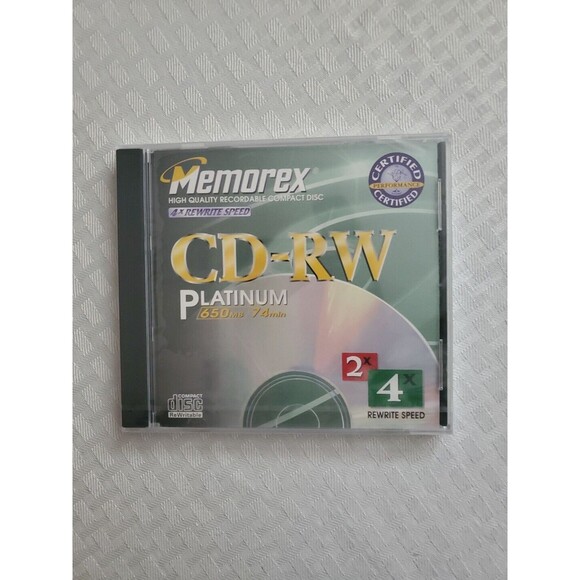 Sealed Memorex Recordable Compact Disc CD-RW 650 MB 74 MIn 2X 4X Rewrite Speed - Picture 1 of 2